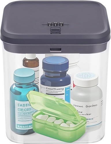 Medicine lock box with code - with,