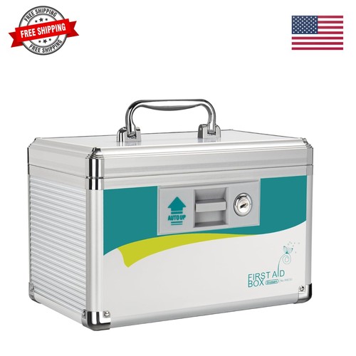 Medication lock box with - box, key
