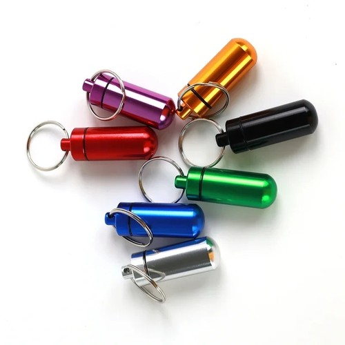 Aluminium waterproof pill case - aluminium,