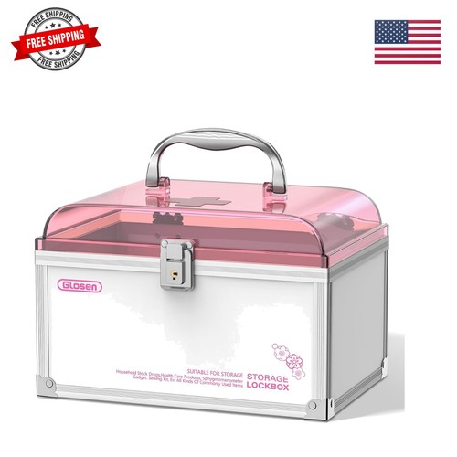 Small medicine lock box with - lock,